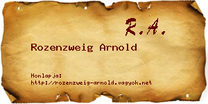 Rozenzweig Arnold névjegykártya